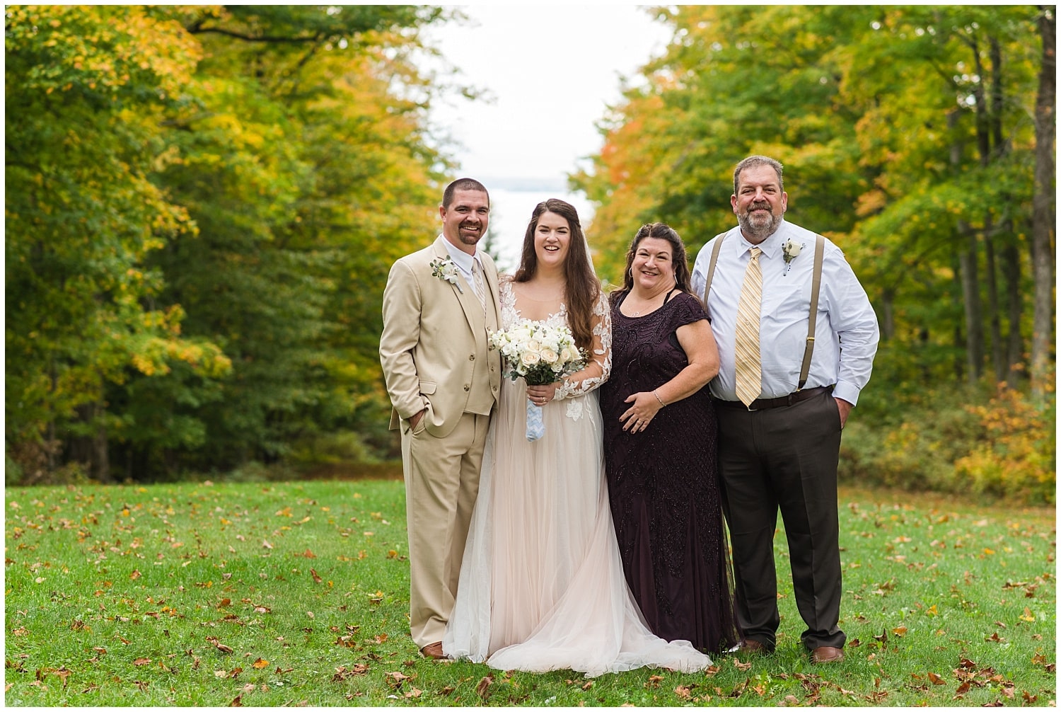 family formals with bride and groom and parents