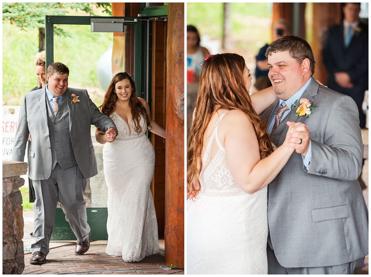 bride and groom first dance at presque isle pavilion