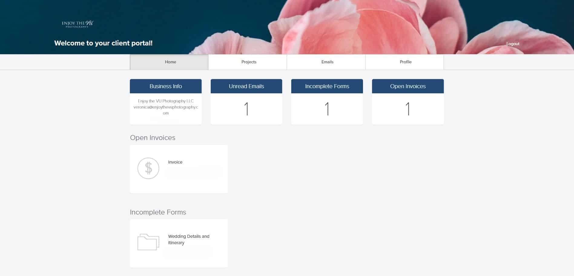 Enjoy the VU Photography client portal