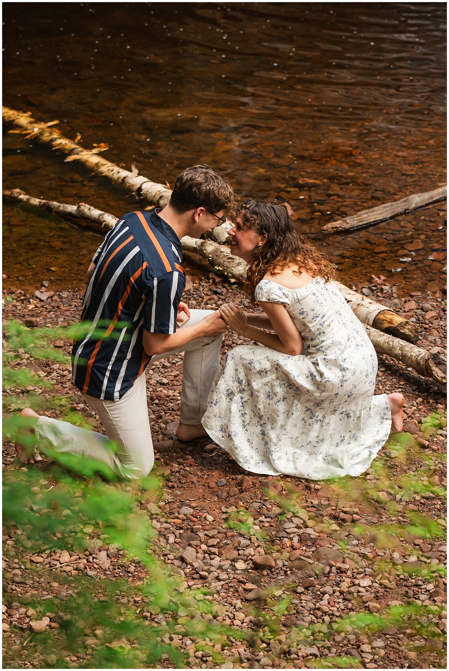 couple share tender moment after surprise proposal in upper peninsula
