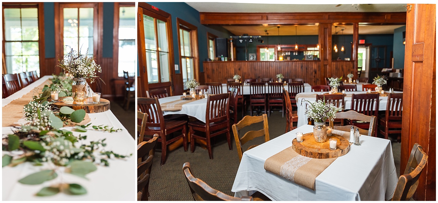 fall wedding reception at chamberlin's ole forest inn curtis mi