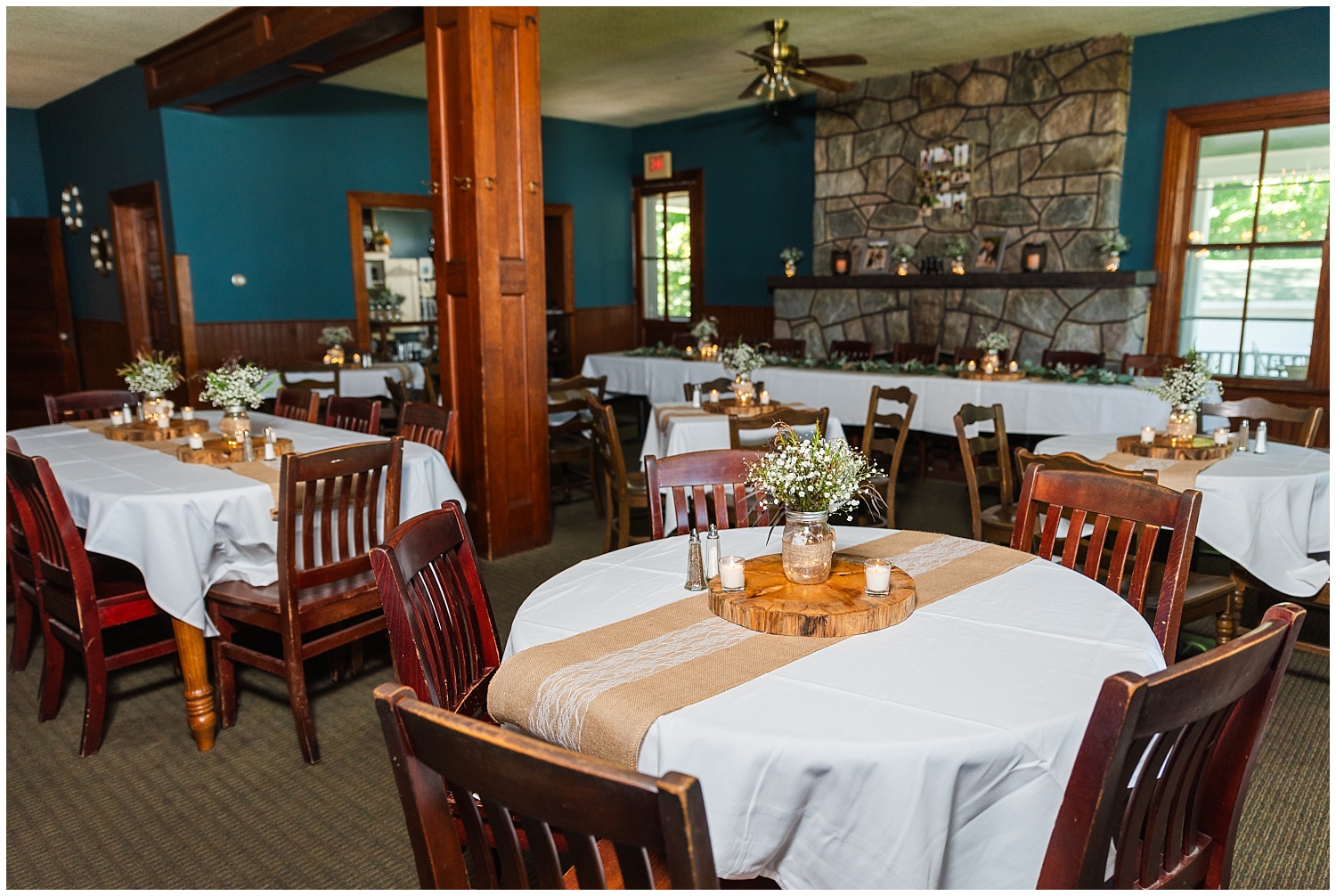 fall wedding reception at chamberlin ole forest inn curtis michigan