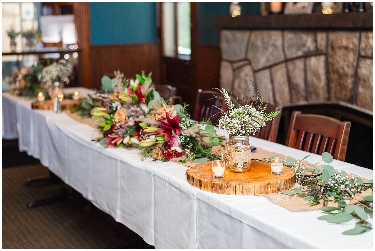 fall wedding reception at chamberlin's ole forest inn curtis michigan